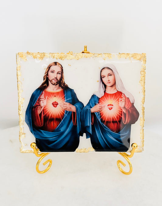 Jesus and Mary Scared Heart Tile