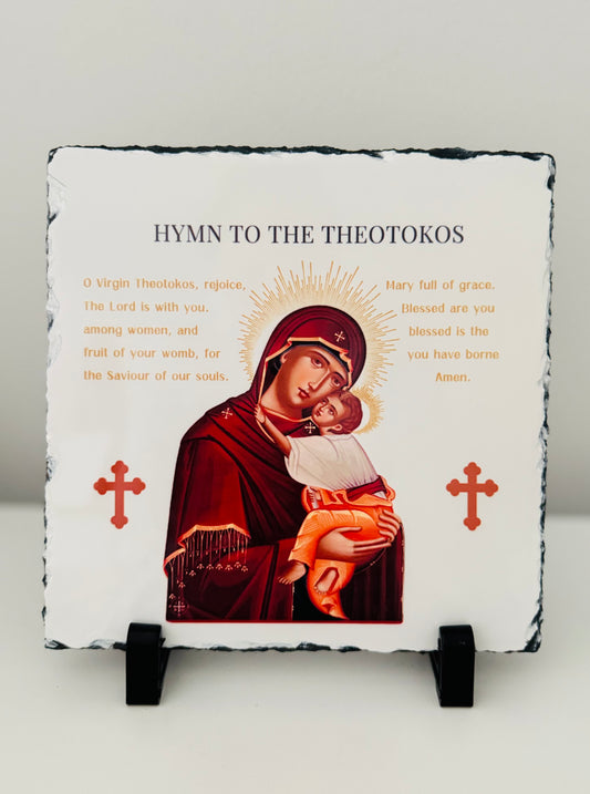 Hymn to Theotokos Slate Tile